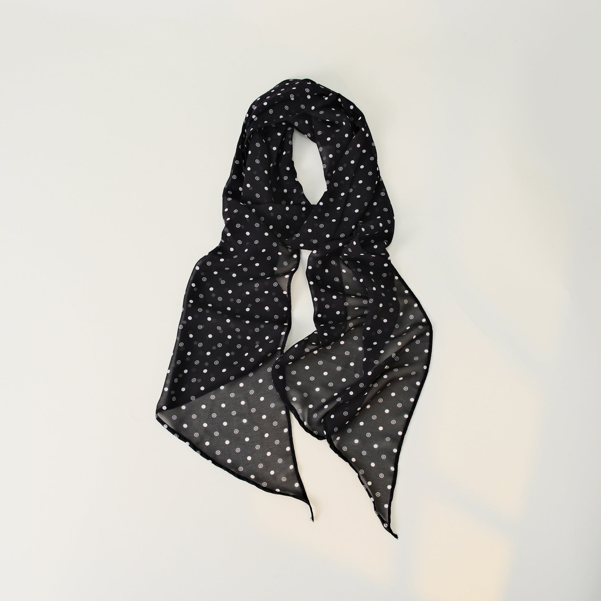 Polka Print Long Lightweight Scarf Secondary image