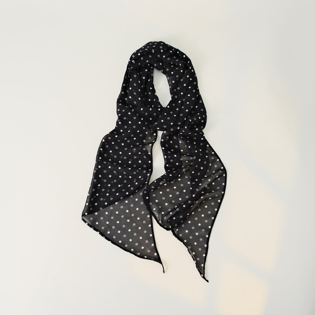Polka Print Long Lightweight Scarf