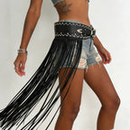 Y2K Punk Tassel Rivet Alloy Buckle Belt