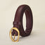 Vintage Glossy Edge Irregular Buckle Leather Belt