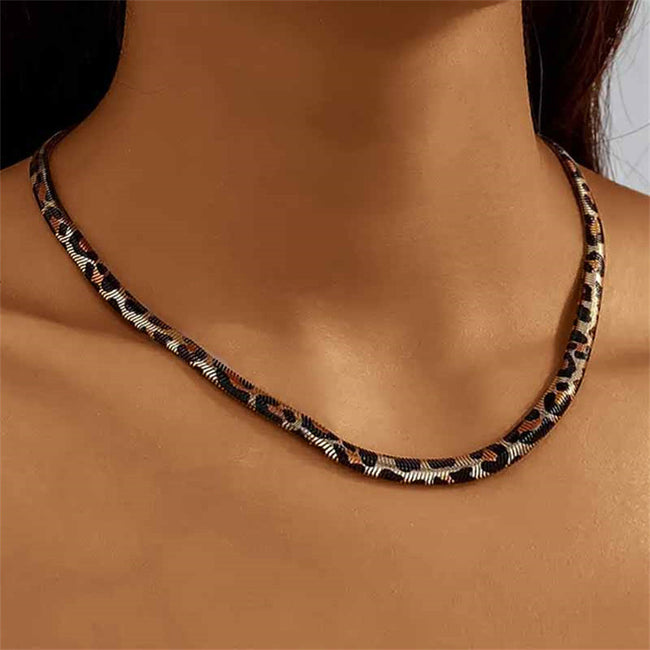 Leopard Print Collar Statement Necklace Main image