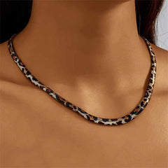 Leopard Print Collar Statement Necklace