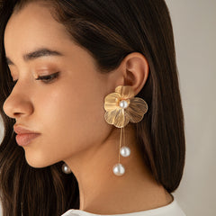 Ginkgo Flower Dangle Drop Earrings