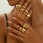 16-Piece Geometric Heart Open Ring Set
