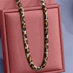 Leopard Print Collar Statement Necklace
