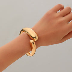 Wide Openwork Coil Metal Cuff Bracelet