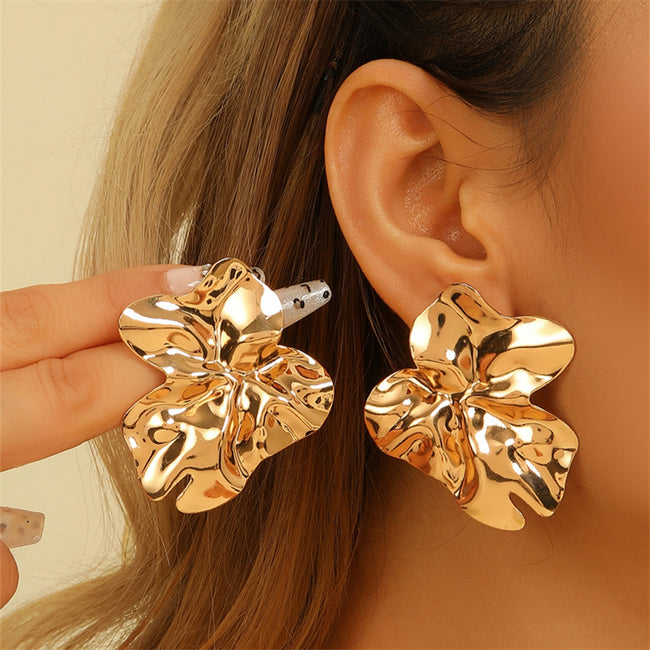 Textured Asymmetrical Geometric Earrings Main image