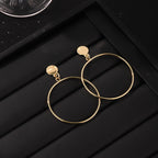 Bold Geometric Gold Alloy Hoop Earrings