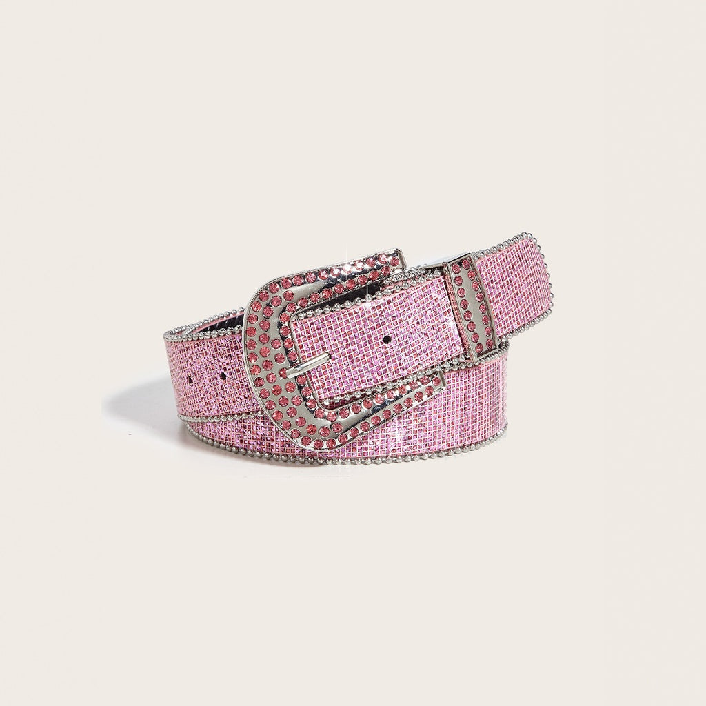 Chic Rhinestone Buckle Y2K Belt