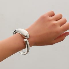 Wide Openwork Coil Metal Cuff Bracelet