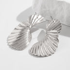 Irregular Liquid Metal Ruched Geometric Thread Earrings