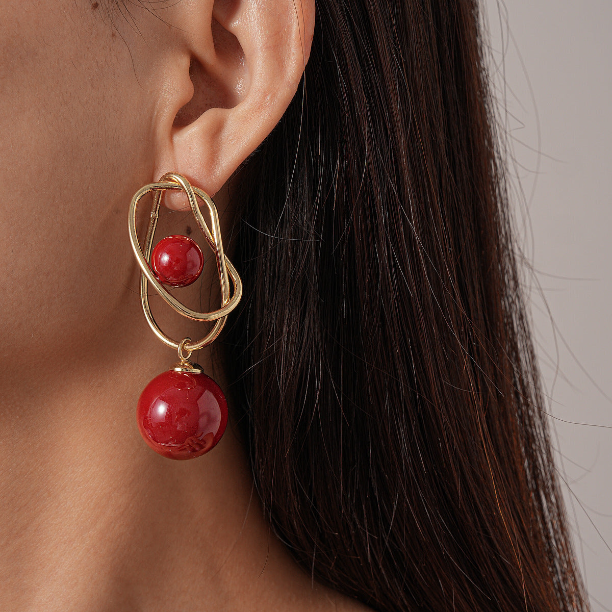 Acrylic Geometric Sphere Wrap Earrings Secondary image