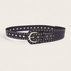 Grunge Studded Asymmetrical Distressed Belt