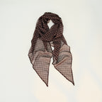 Brown Vintage Plaid Long Lightweight Neck Scarf