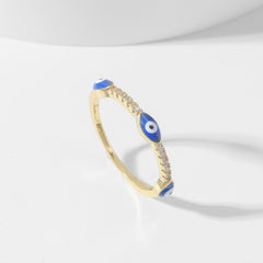 Minimalist Evil Eye Gold Plated Ring