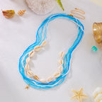 Boho Beaded Shell Starfish Layered Waist Chain