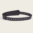 Grunge Studded Asymmetrical Distressed Belt