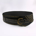 Vintage Studded Grommet Oversized Waist Belt