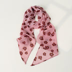 Vintage Floral Long Lightweight Neck Ribbon Scarf