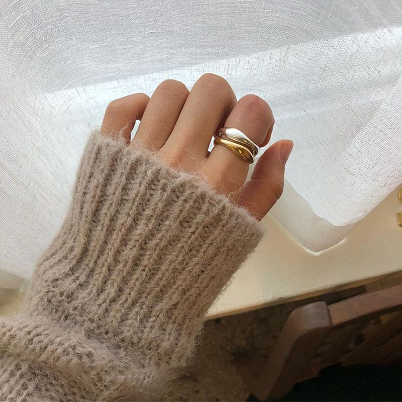 Wavy Irregular Open Band Index Finger Ring Main image