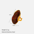 Stainless Steel Open Titanium Colorfast Ring