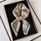 Polka Dot Square Neck Ribbon Head Scarf