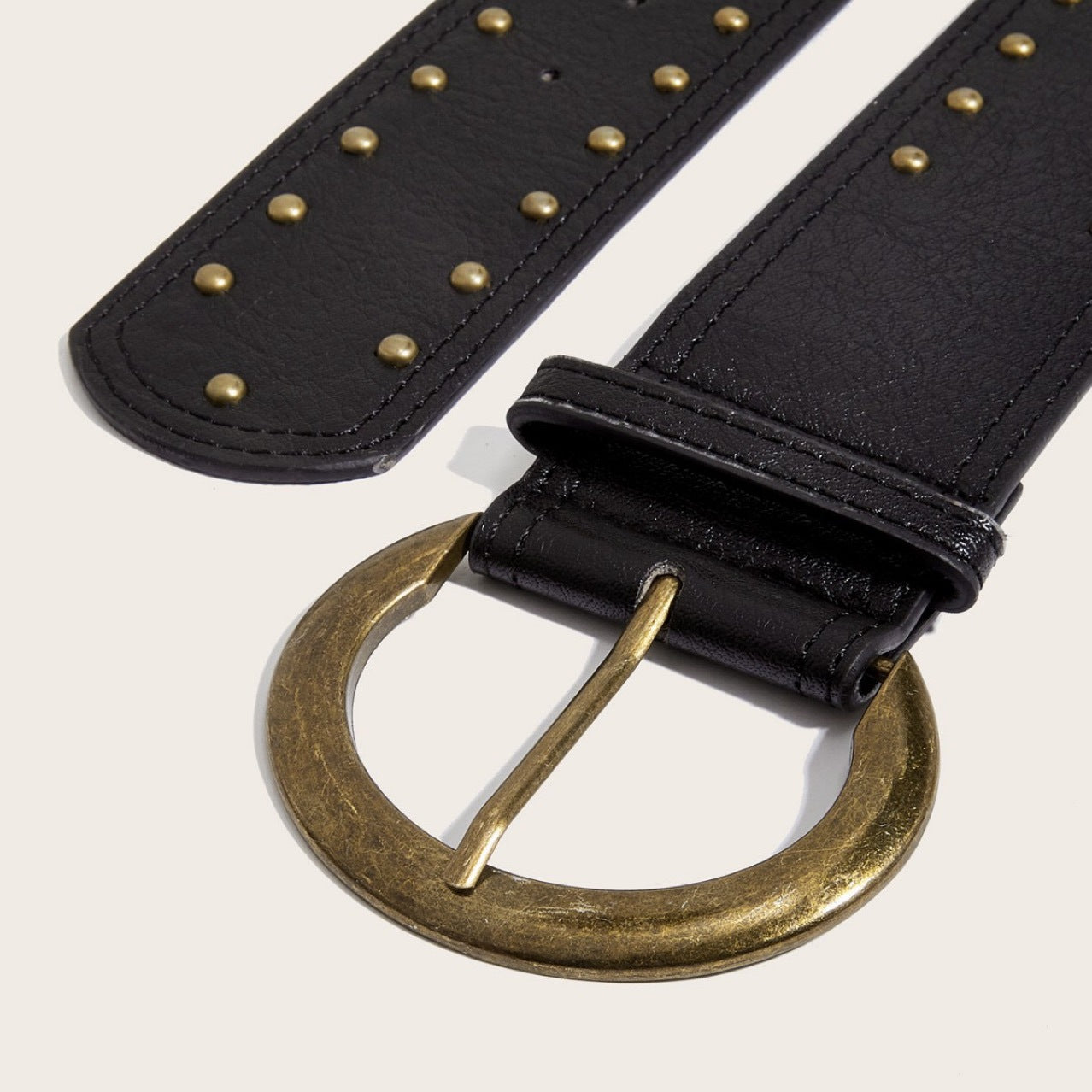 Bohemian Studded Leather Statement Belt