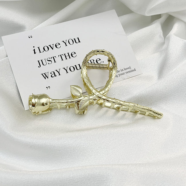 Premium Gold Silver Metallic Hair Claw Main image