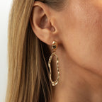 Retro Irregular Faux Pearl Long Metal Geometric Earrings