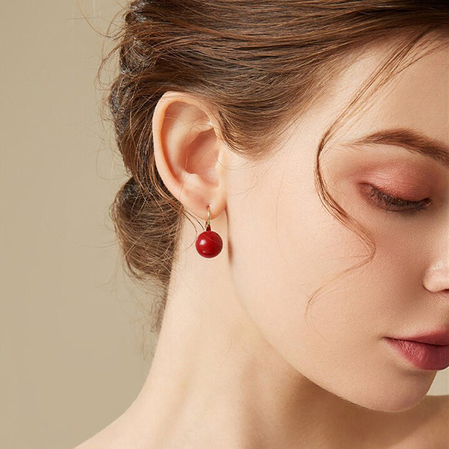 Red Cinnabar Hypoallergenic Hook Earrings Main image