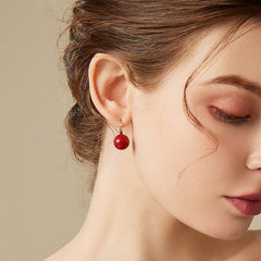 Red Cinnabar Hypoallergenic Hook Earrings