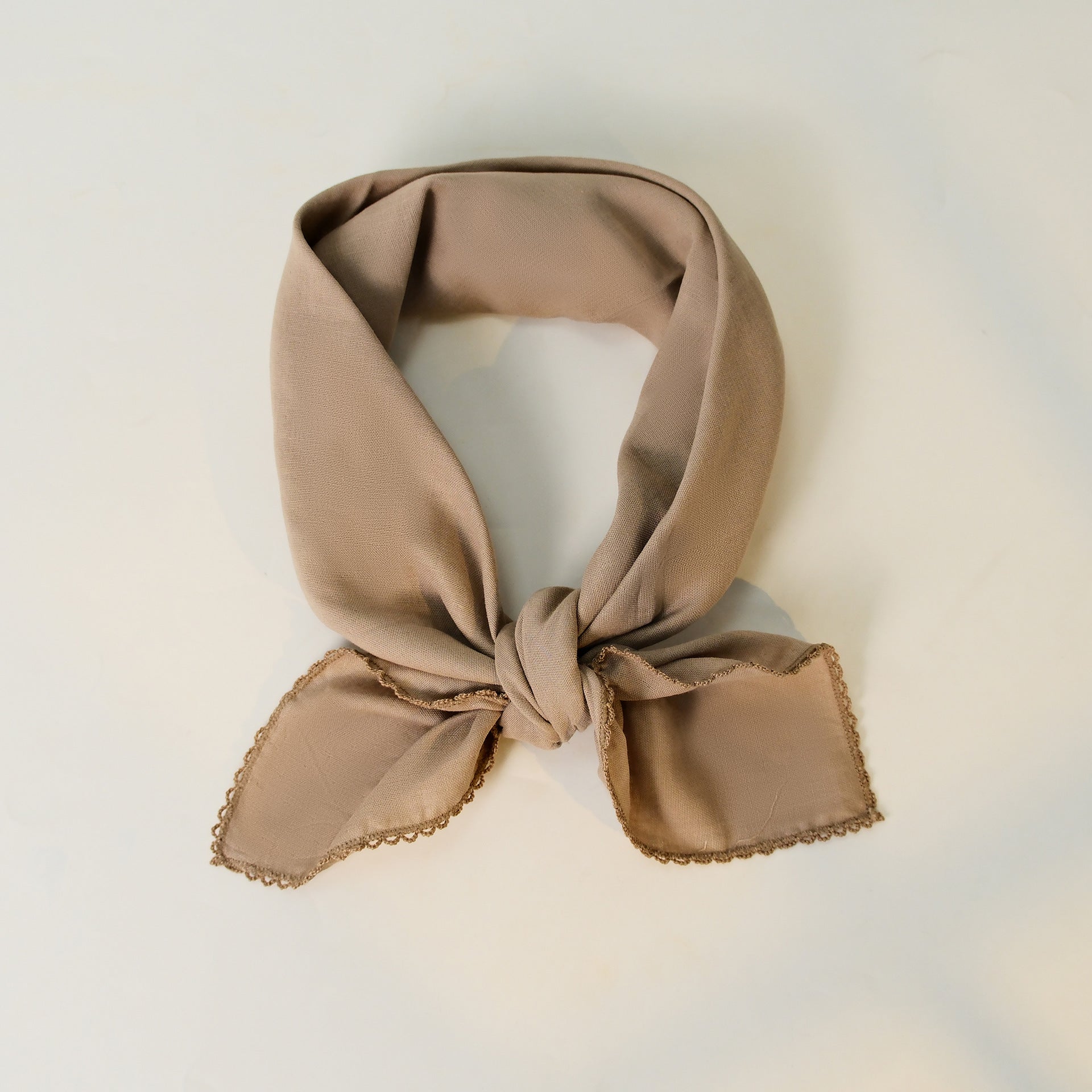 Minimal Cotton Double Layer Ruffle Trim Square Scarf Secondary image