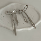 Liquid Irregular Ruched Bow Earrings