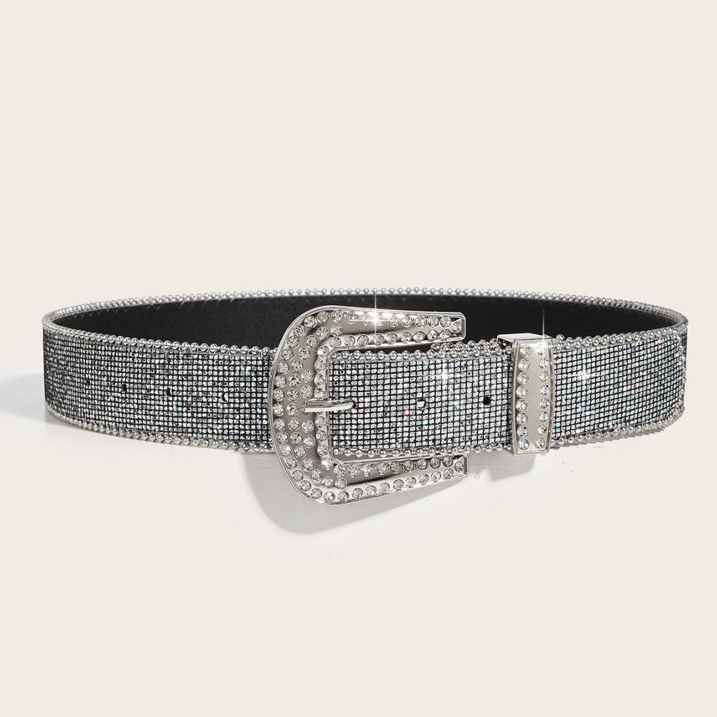 Chic Rhinestone Buckle Y2K Belt