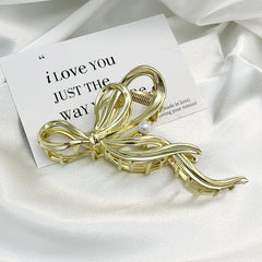 Premium Bow Metallic Large Hair Claw