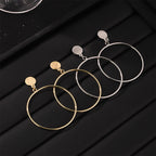 Bold Geometric Gold Alloy Hoop Earrings