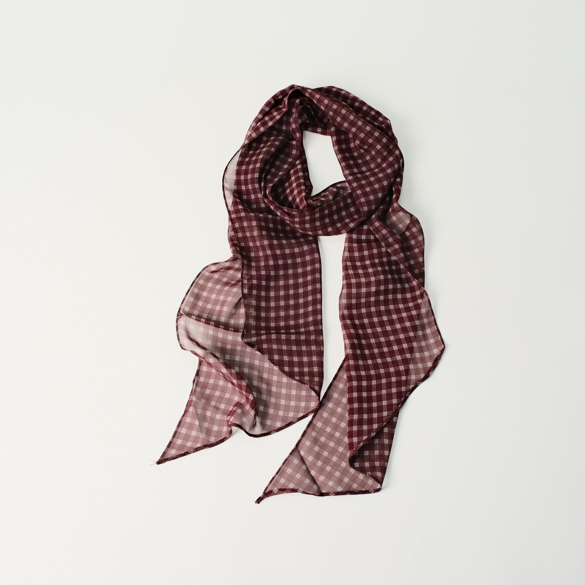 Brown Vintage Plaid Long Lightweight Neck Scarf Secondary image