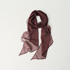 Brown Vintage Plaid Long Lightweight Neck Scarf