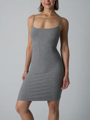 Ribbed Spaghetti Strap Stretchy Slim Fit Bodycon Mini Dress