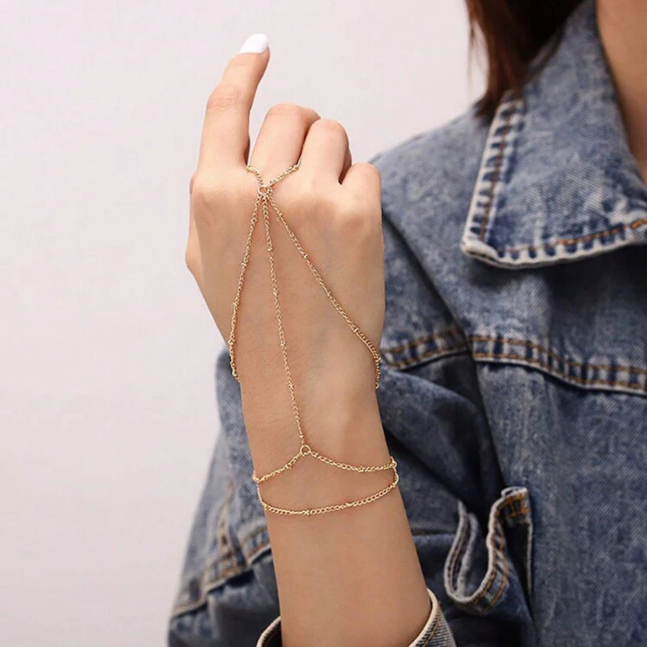 Minimalist Bohemian Adjustable Finger Bracelet Secondary image