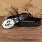 Vintage Horse Buckle Faux Leather Belt