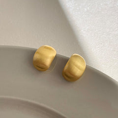 Brushed Matte Geometric Minimalist Stud Earrings