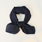 Minimal Cotton Double Layer Ruffle Trim Square Scarf