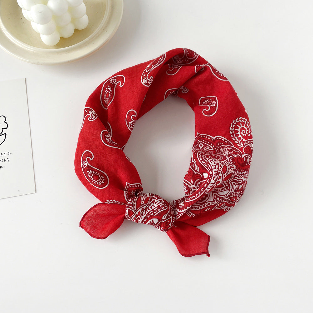 Cotton Paisley Print Square Head Neck Scarf Secondary image