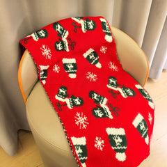 Fluffy Santa Cap Red Christmas Scarf