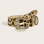 Vintage Animal Print Statement Buckle Belt