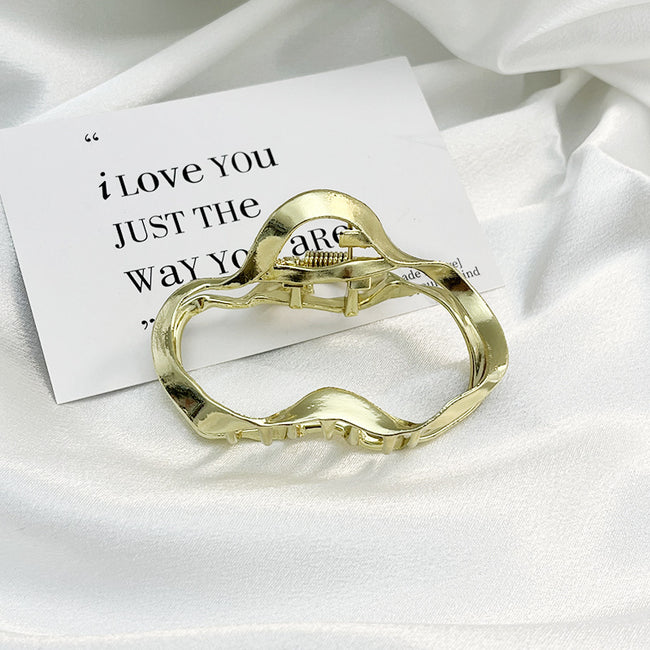 Premium Gold Silver Metallic Large Hair Claw Main image