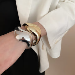 Asymmetrical Twisted Open Cuff Bracelet