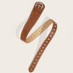 Grunge Studded Asymmetrical Distressed Belt