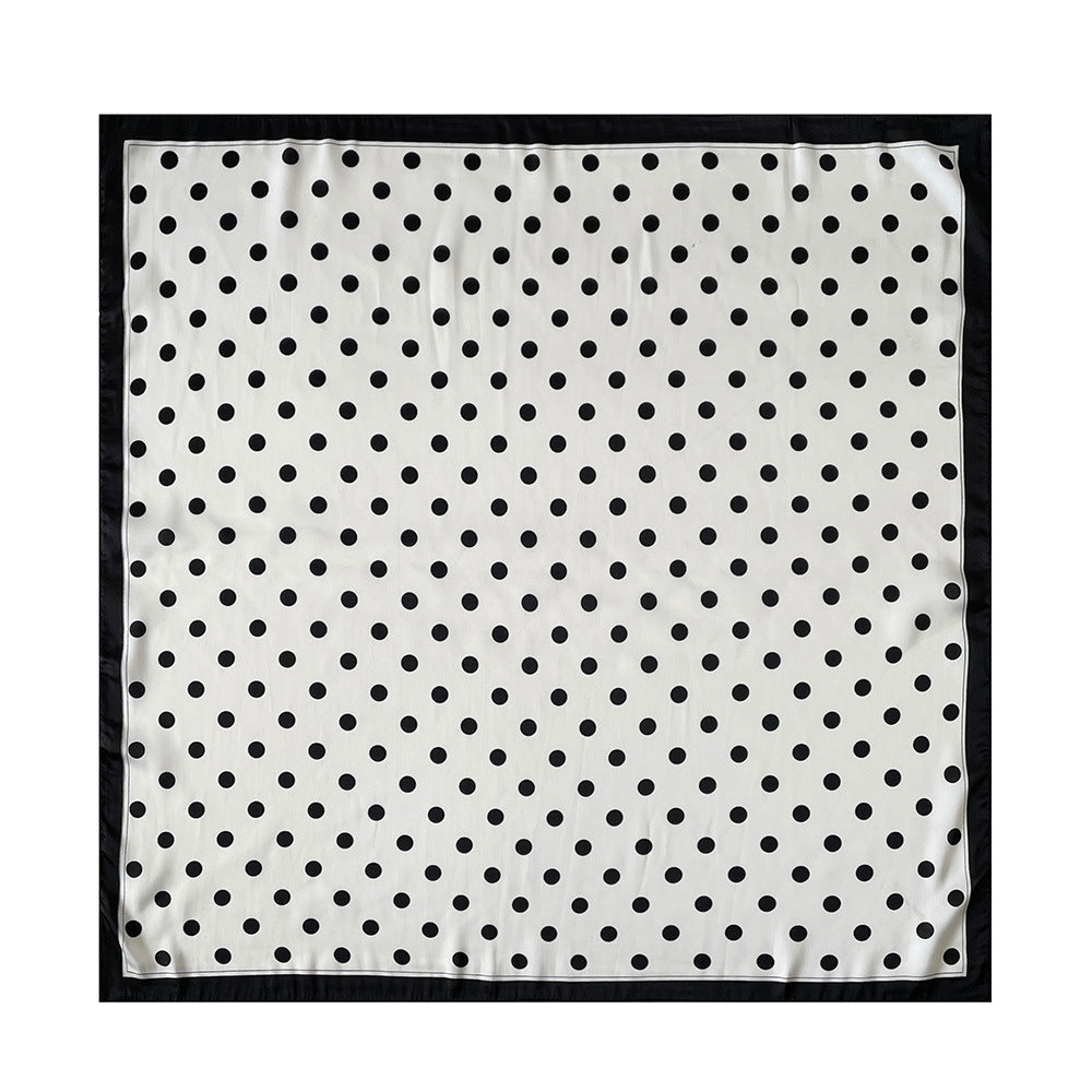 Polka Dot Square Neck Ribbon Head Scarf Secondary image
